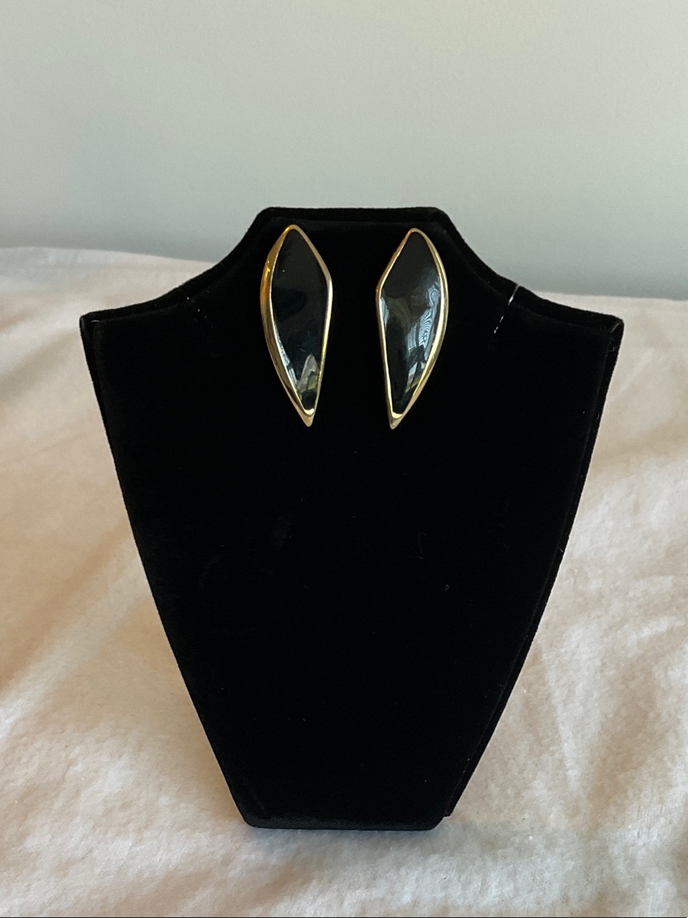 Napier Gold Trim Black Earrings
